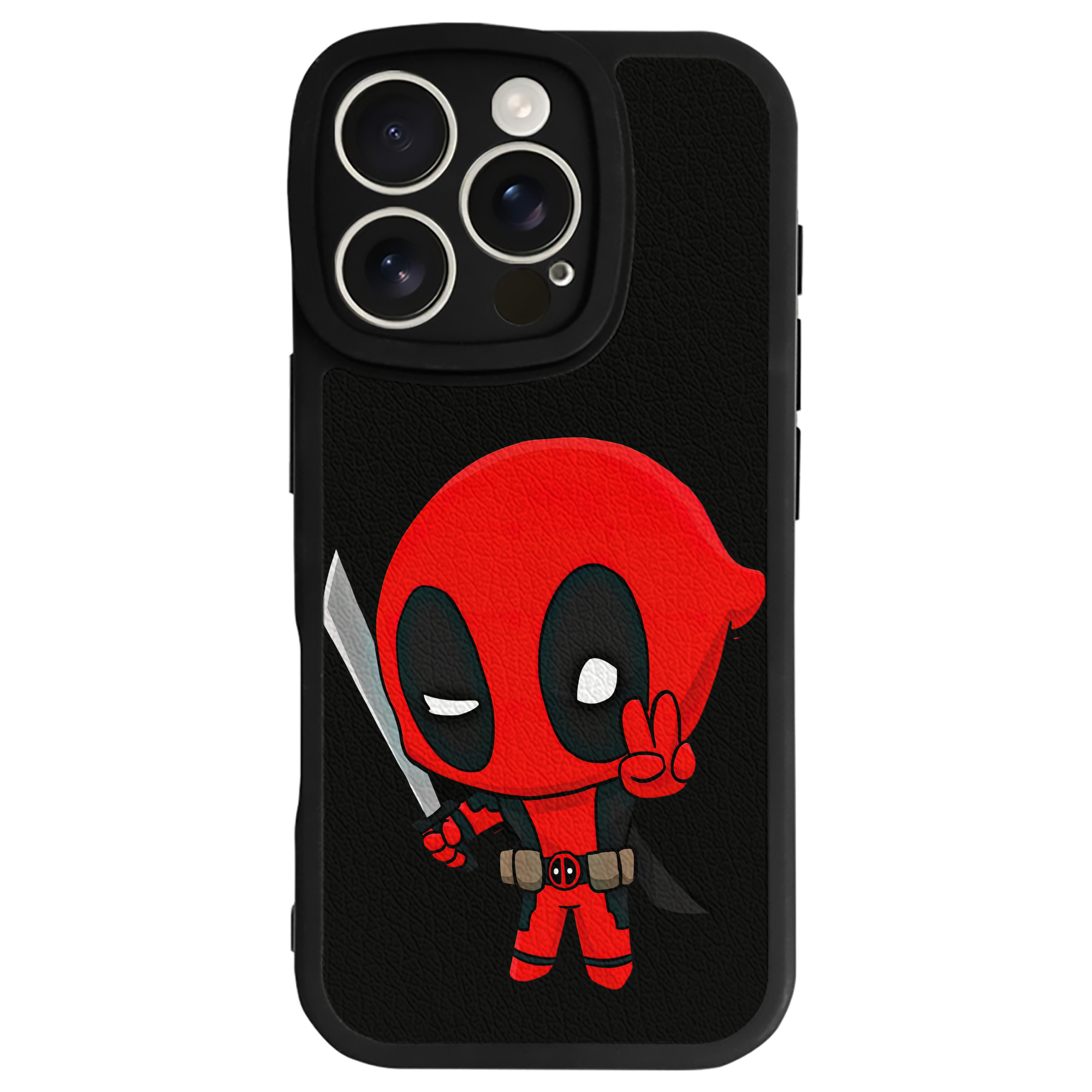 （画像用） Deadpool デッドプール 【iPhone 16シリーズ対応】シリコンスマホケース（レザー調） 材質：シリコン